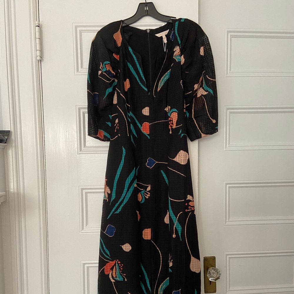 Rebecca Taylor black midi dress. NWT.